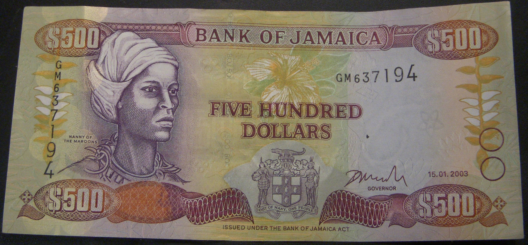 2003 $500 Note - Jamaica