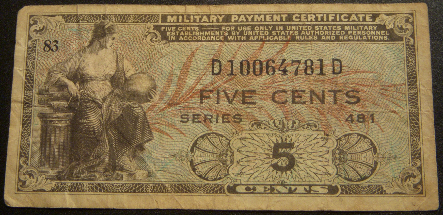 Series 481 - 5 Cents Military Payment Certificate