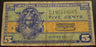 Series 521 - 5 Cents Military Payment Certificate