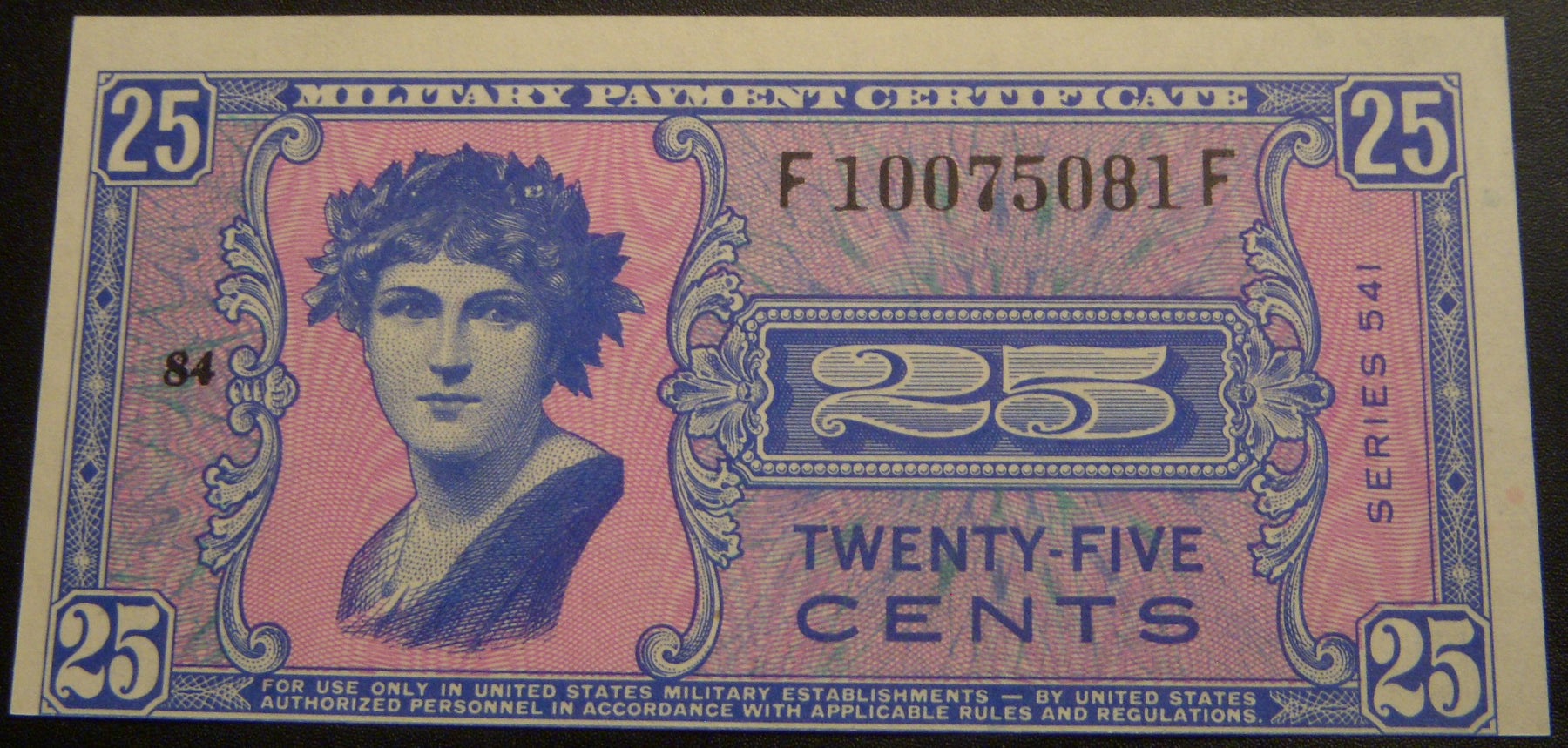 Series 541 - 25 Cents Military Payment Certificate