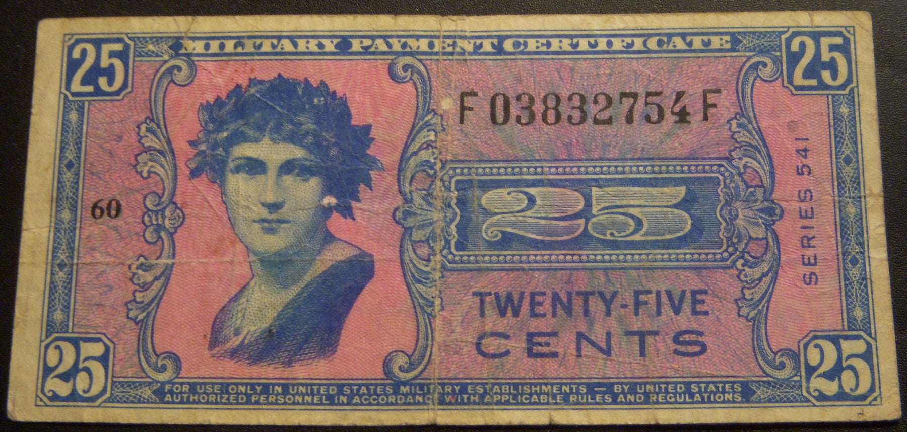 Series 541 - 25 Cents Military Payment Certificate