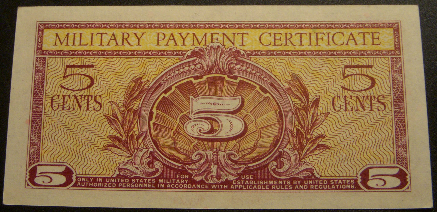 Series 591 - 5 Cents Military Payment Certificate