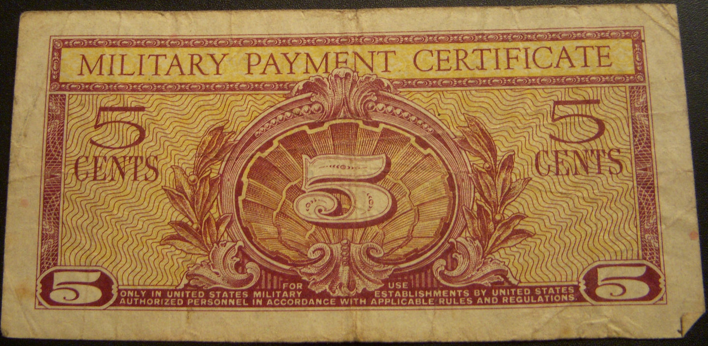 Series 591 - 5 Cents Military Payment Certificate