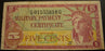 Series 591 - 5 Cents Military Payment Certificate