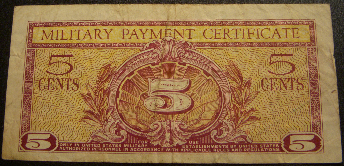 Series 591 - 5 Cents Military Payment Certificate