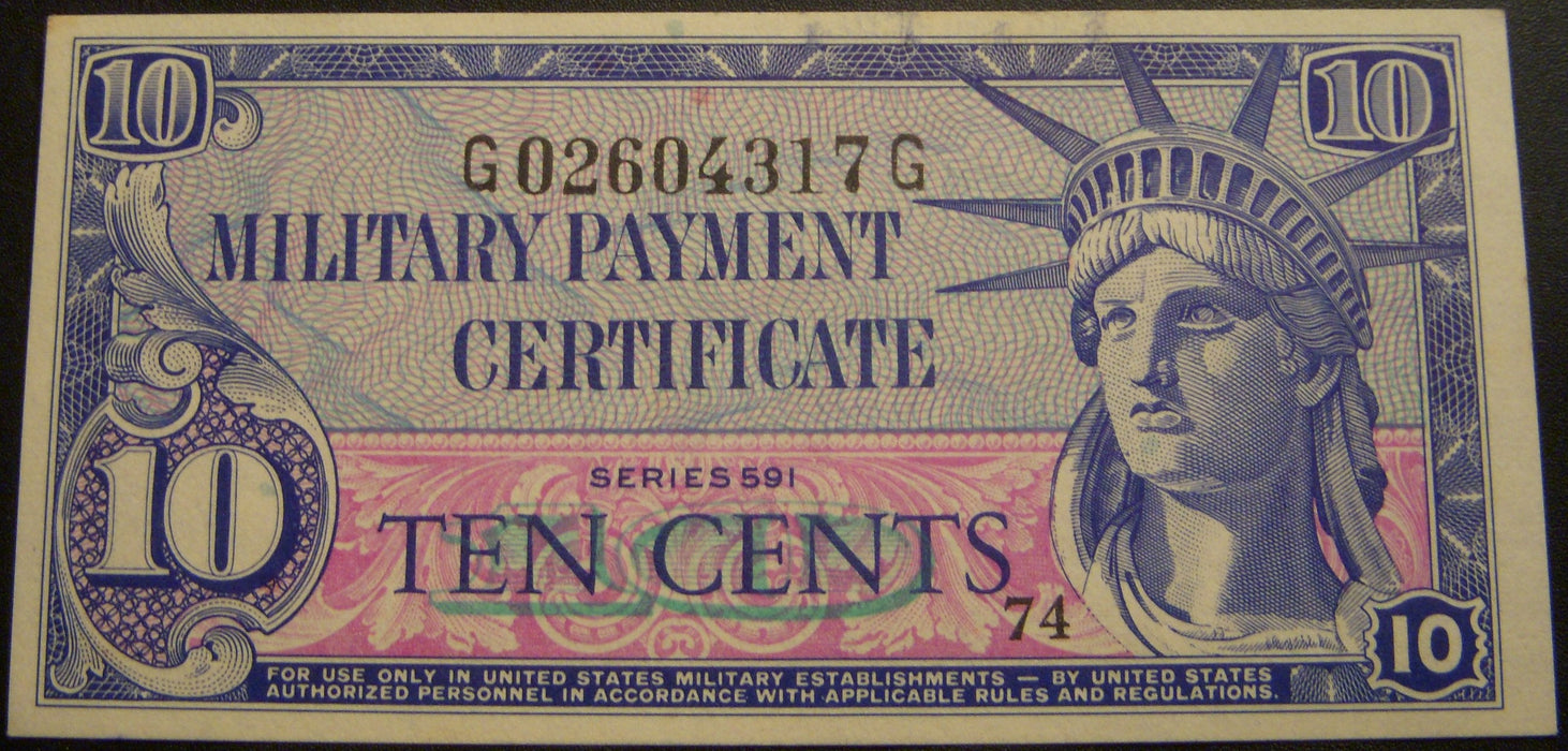 Series 591 - 10 Cents Military Payment Certificate