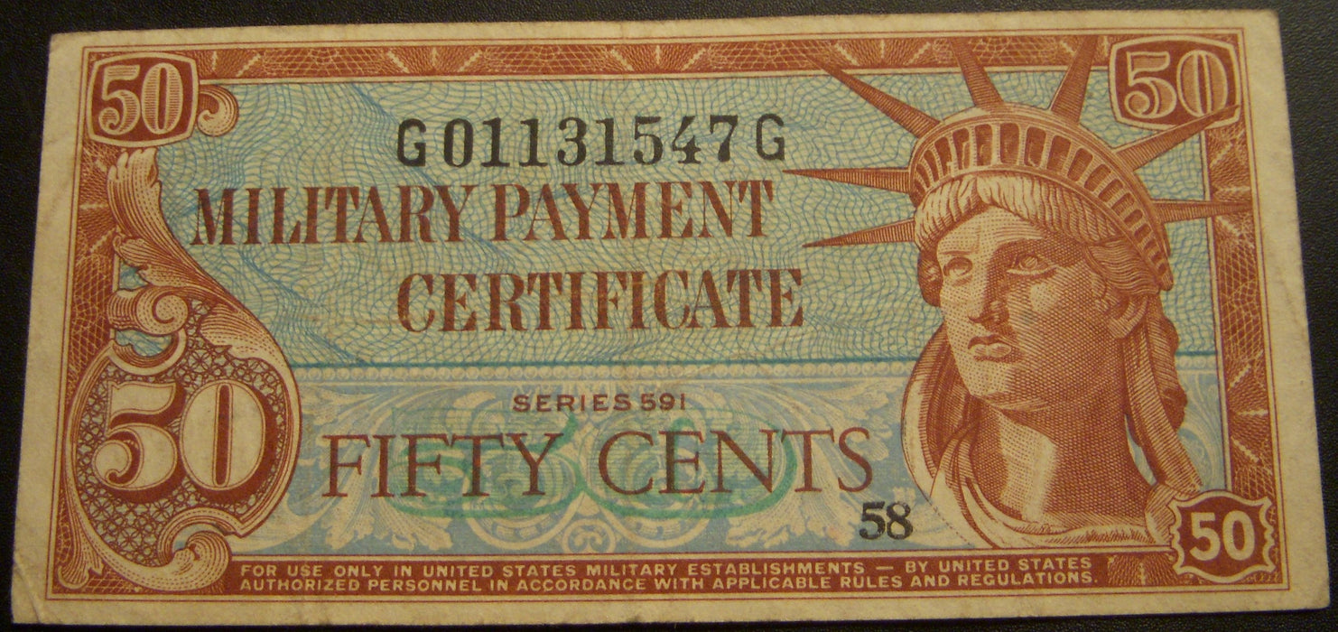 Series 591 - 50 Cents Military Payment Certificate