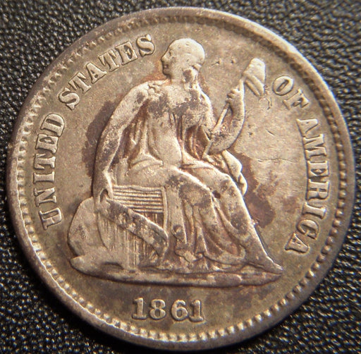 1861 Seated Half Dime - Fine