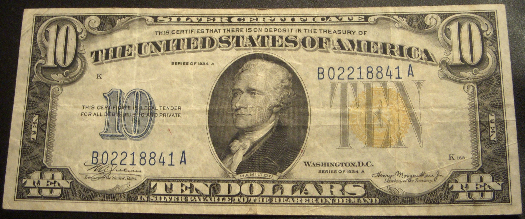 1934A North Africa $10 Silver Certificate - FR# 2309