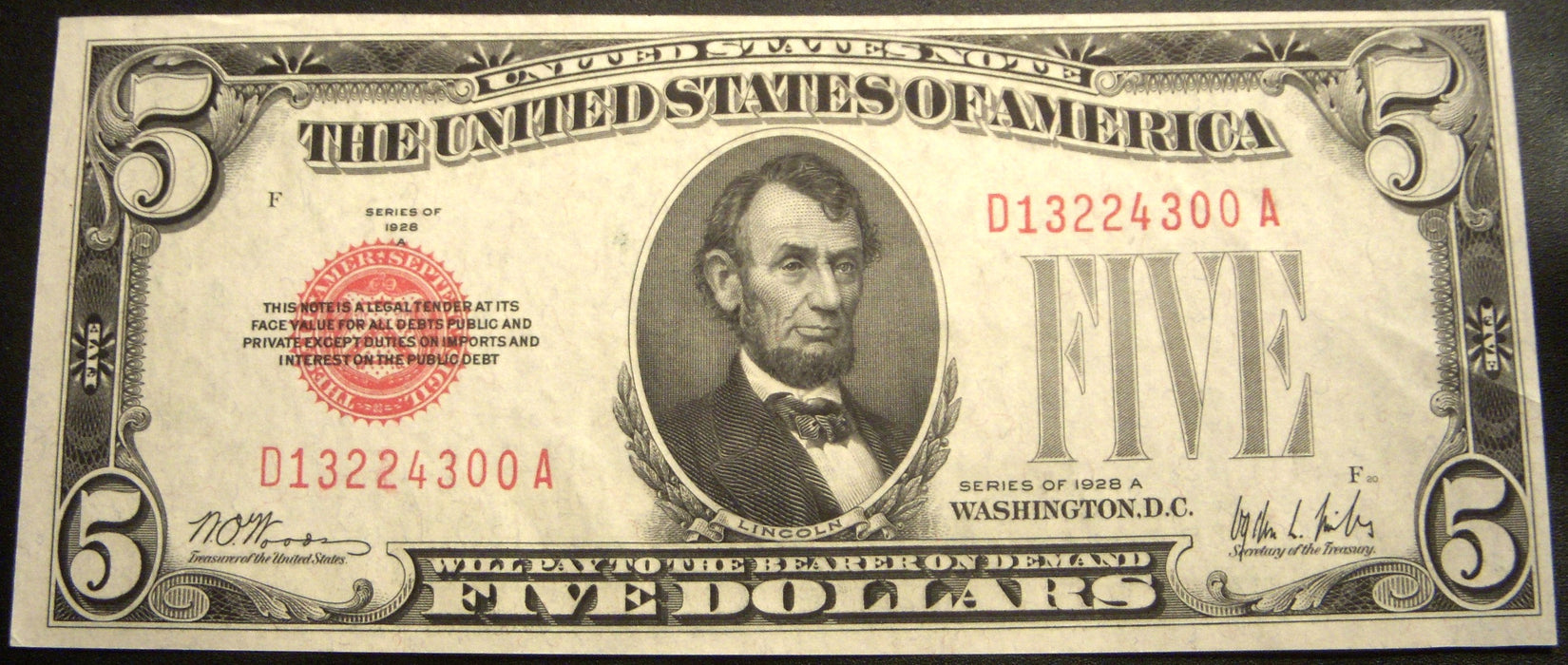 1928A $5 United States Note - FR# 1526