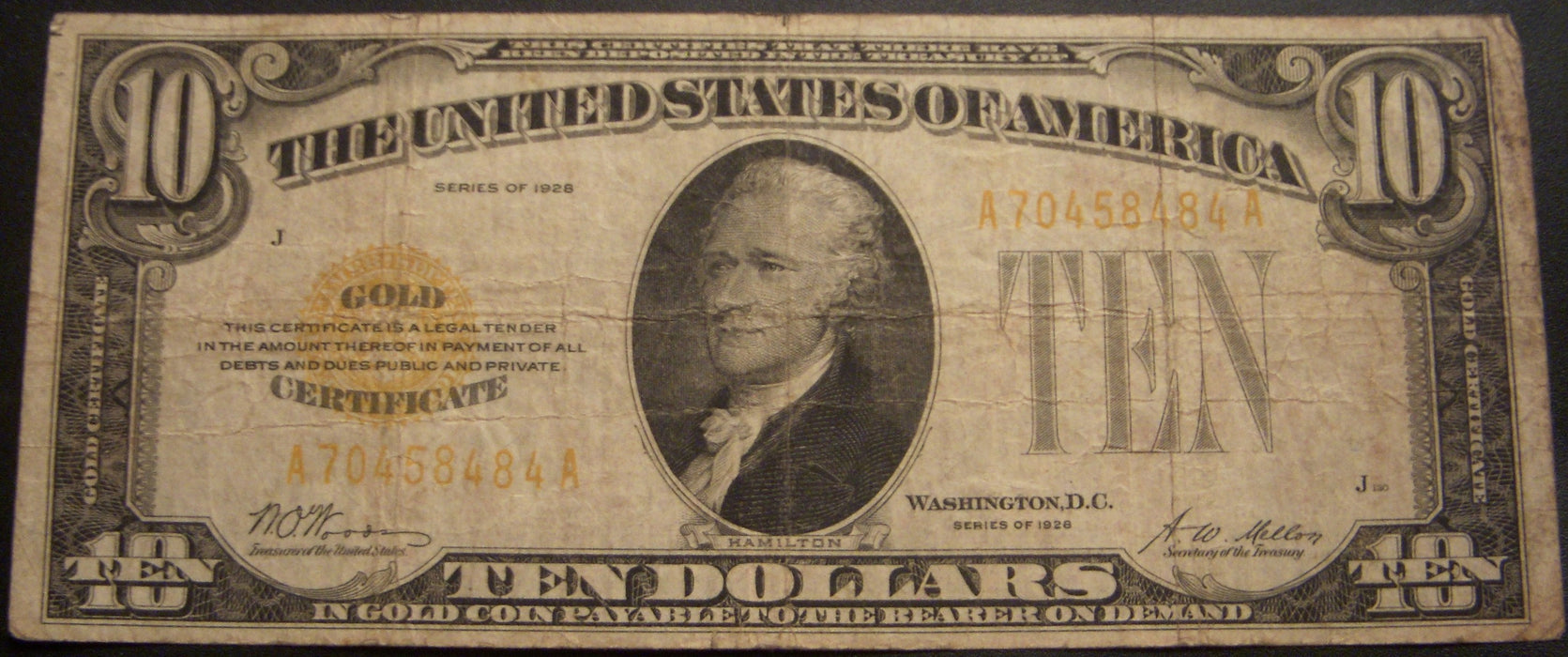 1928 $10 Gold Certificate - FR# 2400
