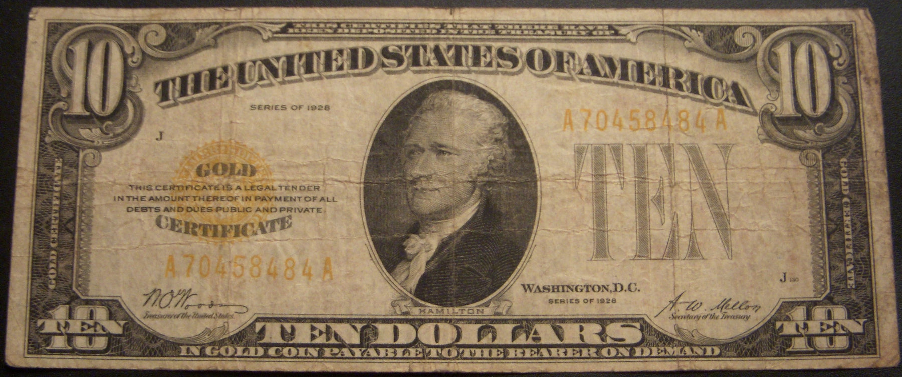 1928 $10 Gold Certificate - FR# 2400