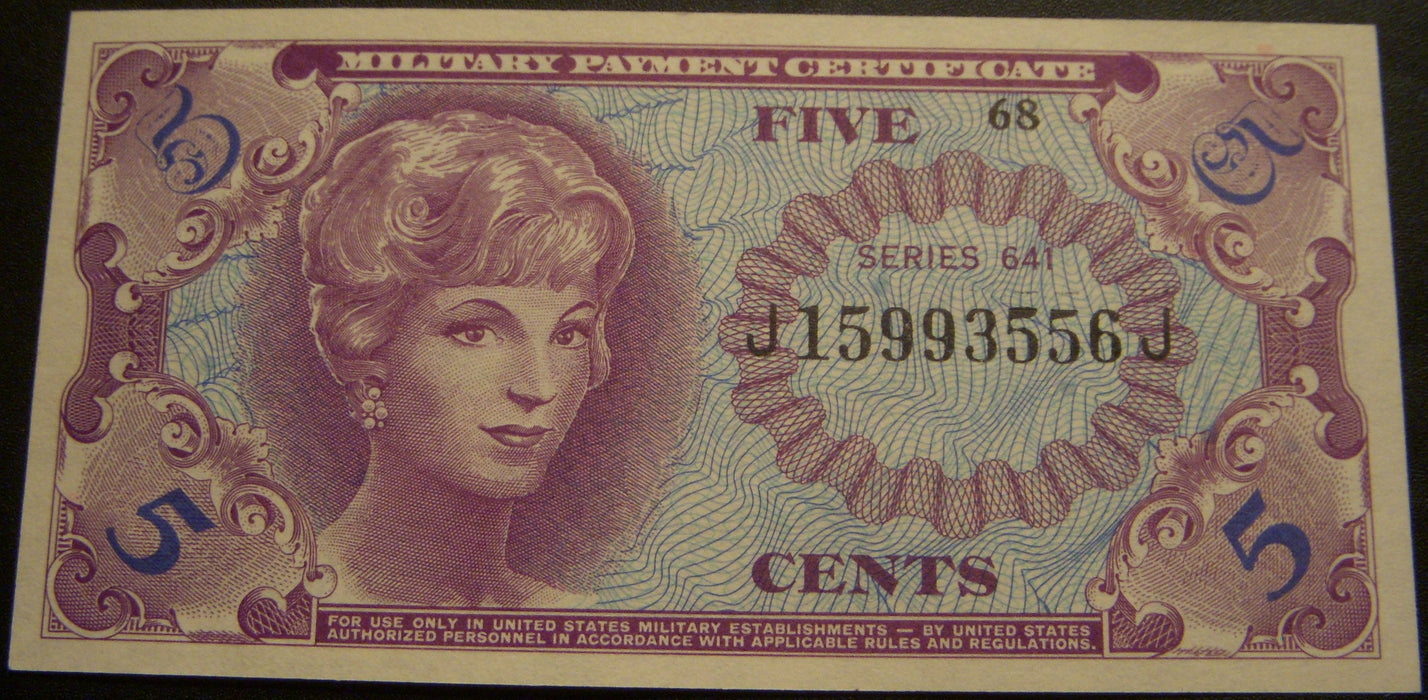 Series 641 - 5 Cents Military Payment Certificate