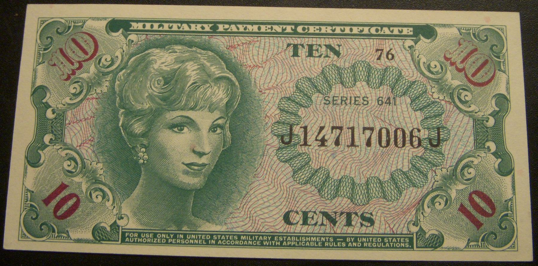 Series 641 - 10 Cents Military Payment Certificate