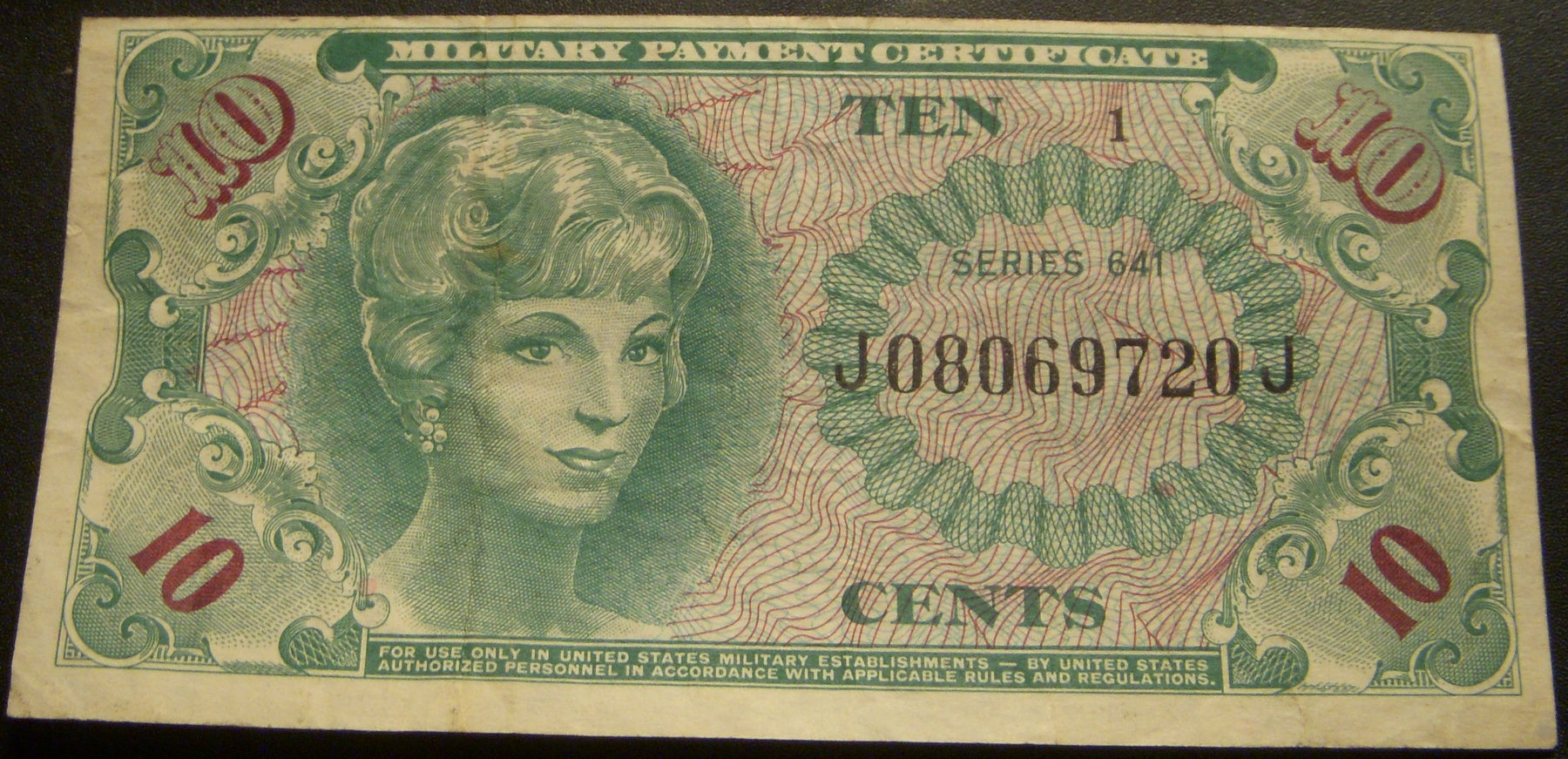 Series 641 - 10 Cents Military Payment Certificate