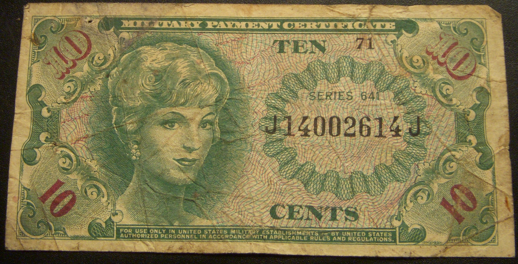 Series 641 - 10 Cents Military Payment Certificate
