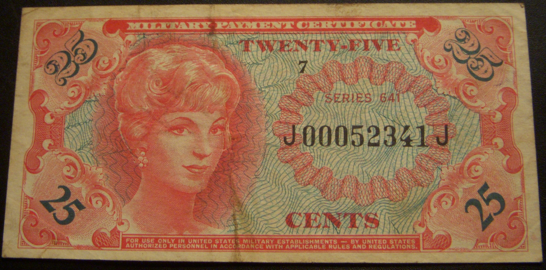 Series 641 - 25 Cents Military Payment Certificate