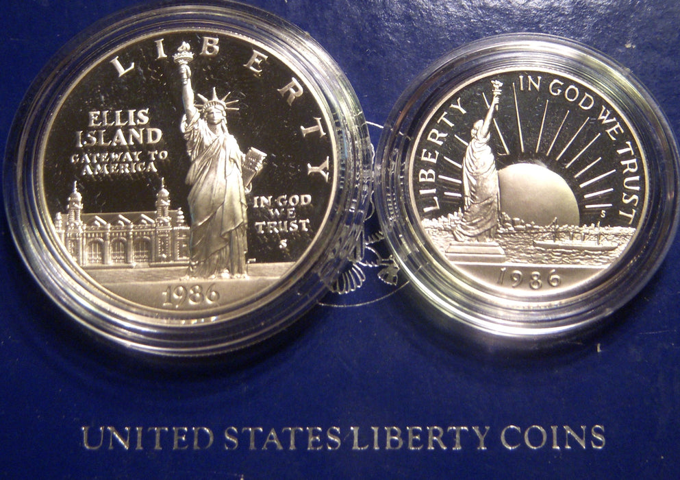 1986-S Proof Statue of LIBERTY 2pc Set