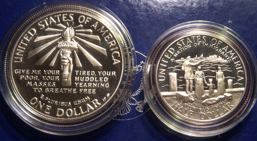 1986-S Proof Statue of LIBERTY 2pc Set