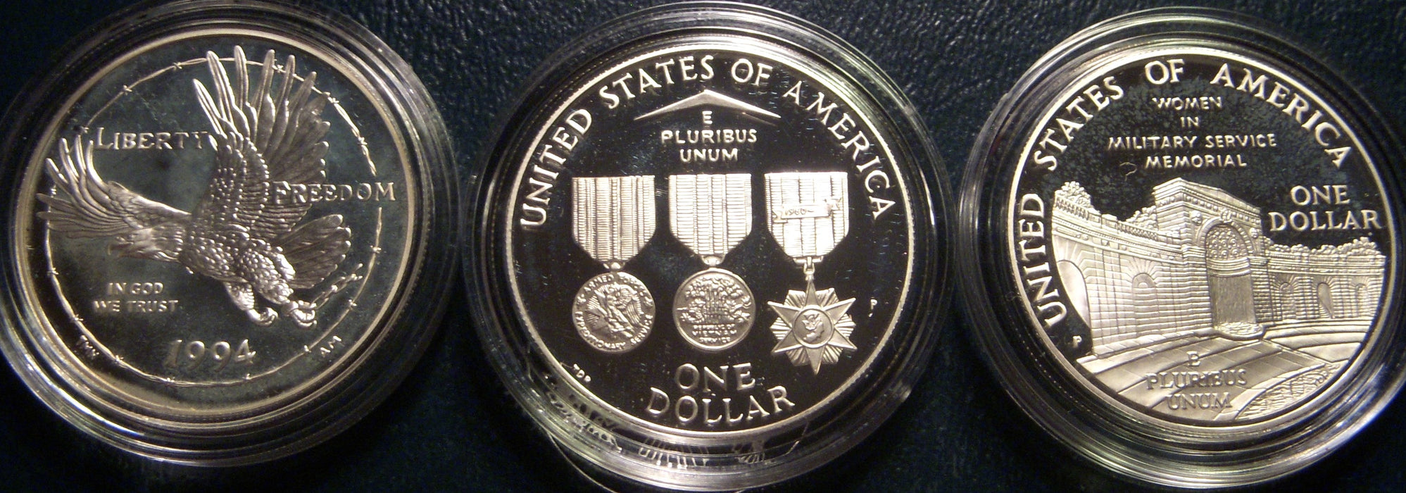 1994-P U.S. Veterans 3pc Silver Dollar Set