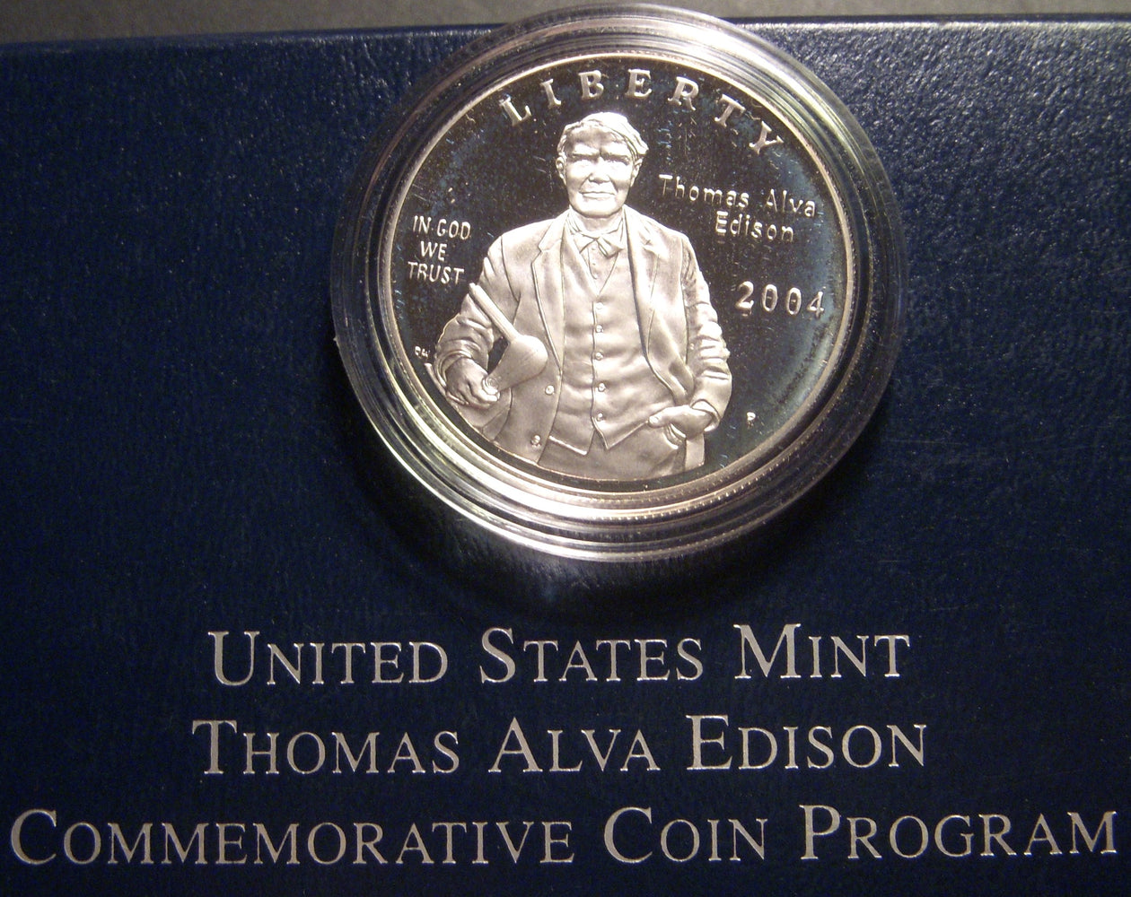2004-P Proof T. Edison Commemorative Silver Dollar