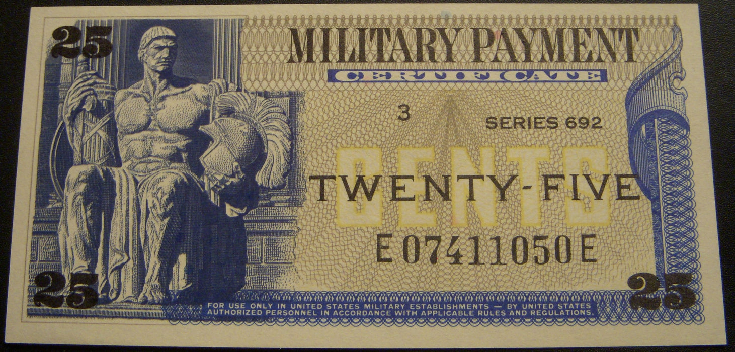 Series 692 - 25 Cents Military Payment Certificate