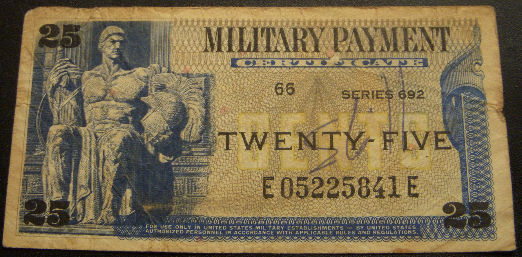 Series 692 - 25 Cents Military Payment Certificate