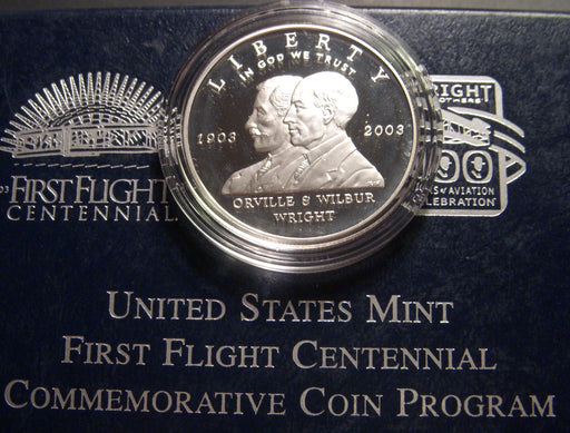 2003-P First Flight Proof Commemorative Silver Dollar
