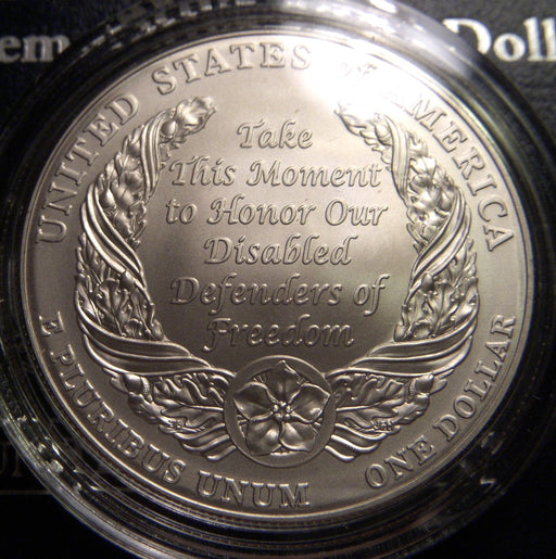 2010-P Disabled Veterans Uncirculated Commemorative Silver Dollar