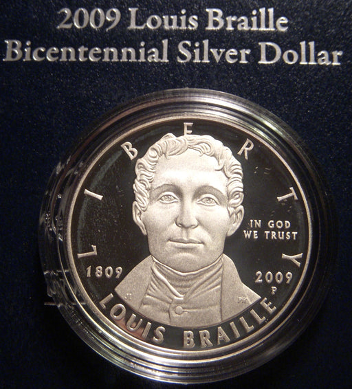 2009-P Louis Braille Proof Commemorative Silver Dollar