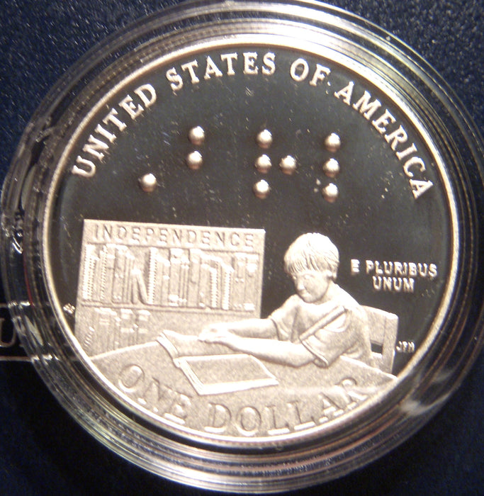 2009-P Louis Braille Proof Commemorative Silver Dollar