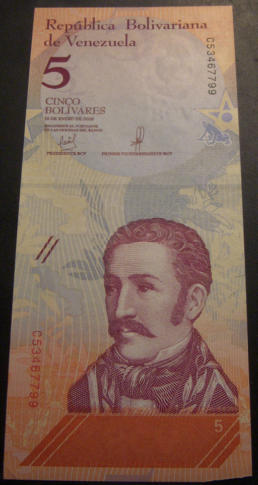 2018 5 Bolivares Note - Venezuela