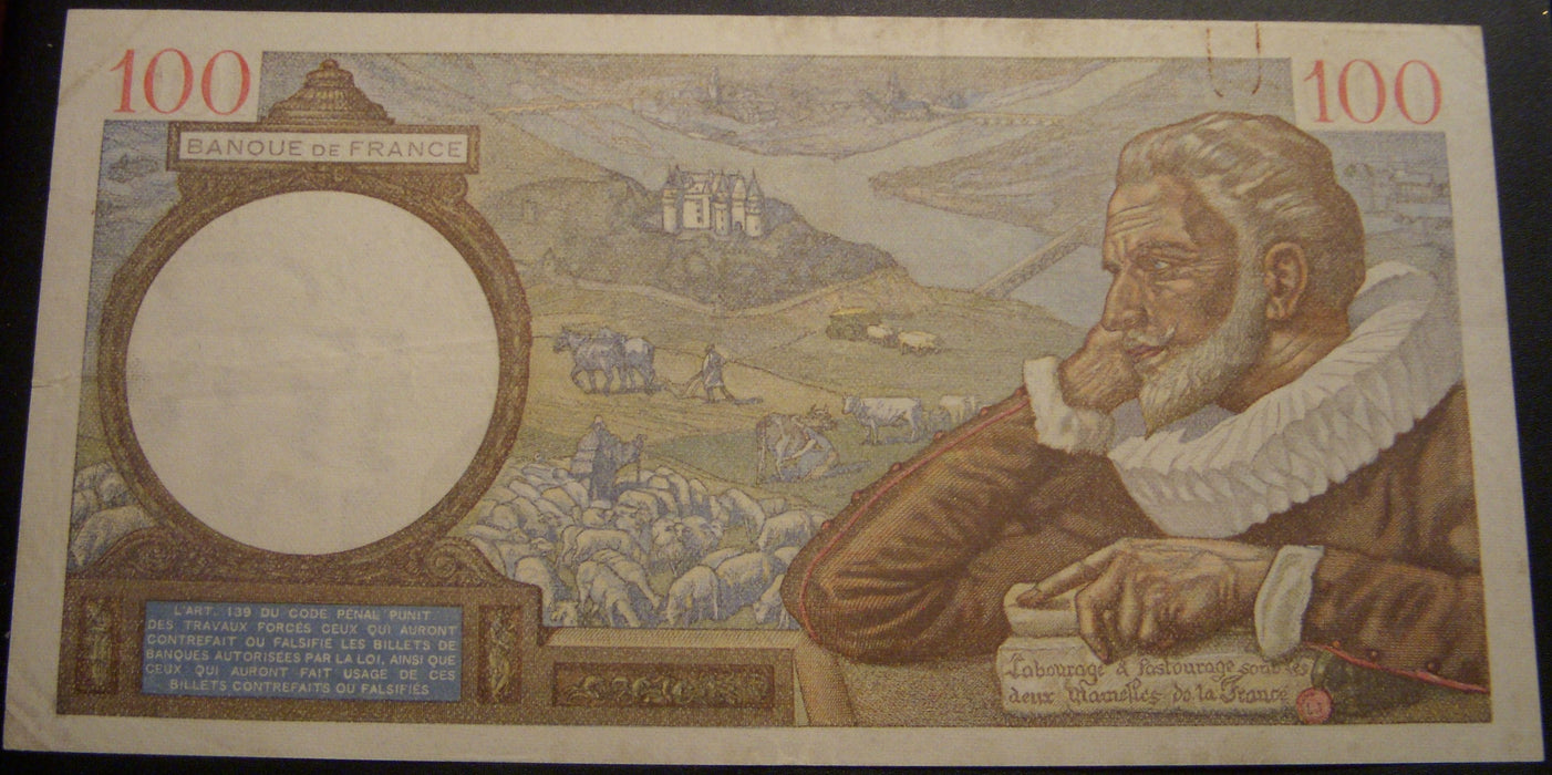 1939 100 Francs Note - France