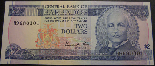 1986 $2 Dollar Note - Barbados