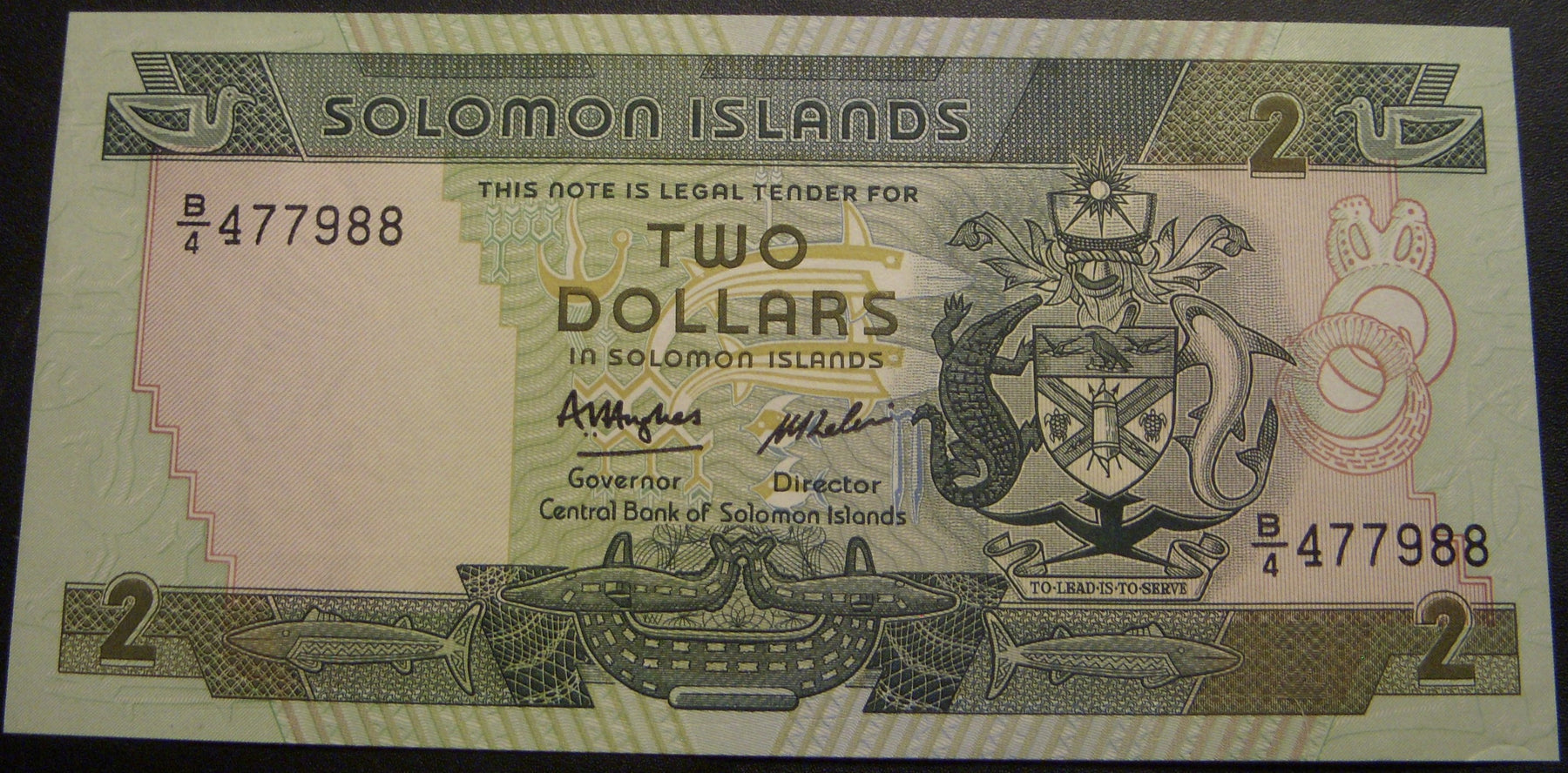 1986 $2 Dollar Note - Solomon Island