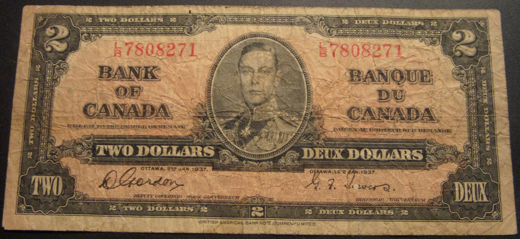 1937 $2 Bank of Canada Note - BC-22c