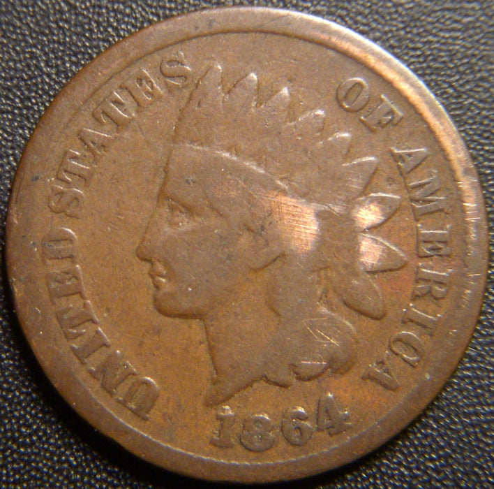1864L Indian Head Cent - Good
