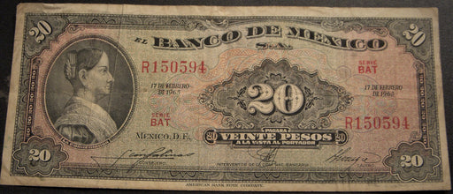 1965 20 Pesos Note - Mexico