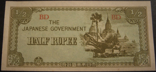 1942 Half Rupee Note - Burma