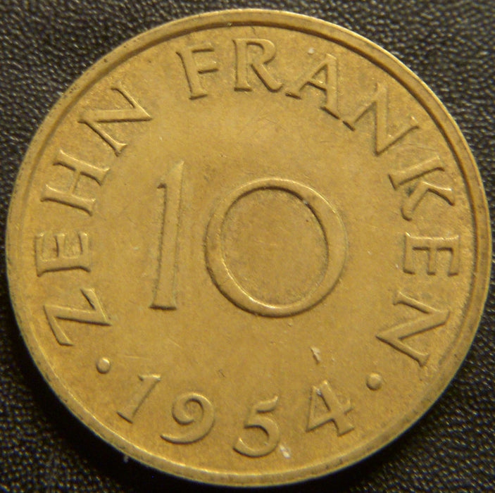 1954 10 Franken - Saarland