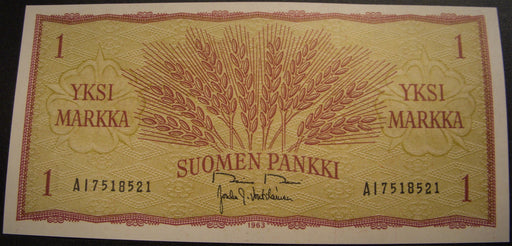 1963 1 Markka Note - Finland