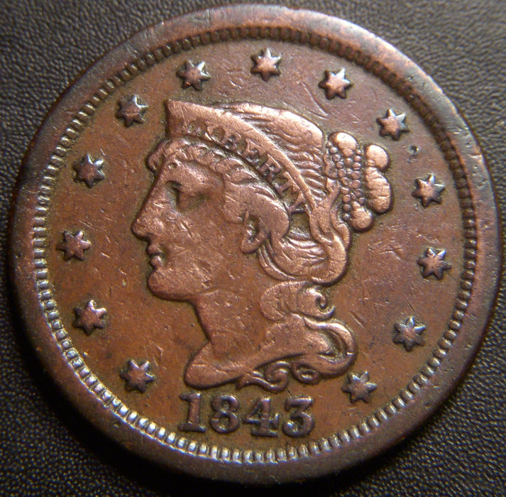 1843 Large Cent - Fine