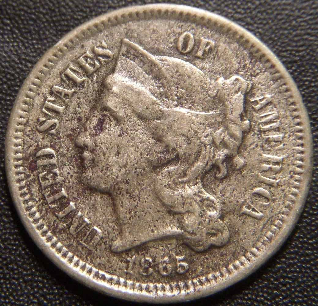 1865 Three Cent - Very Good