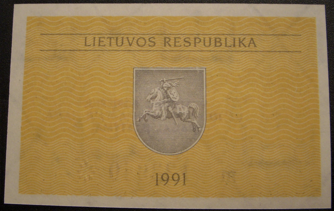 1991 0.50 Talonas Note - Lithuania
