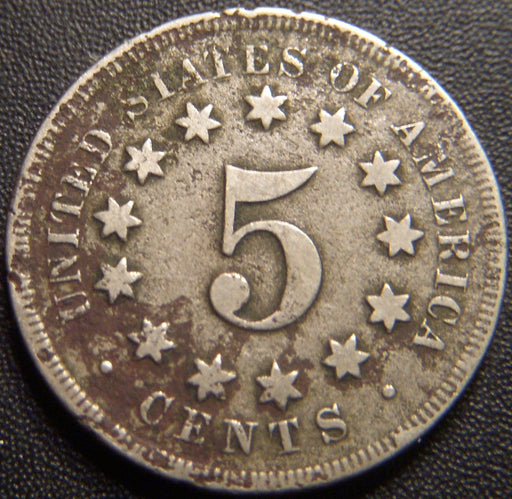 1867 Shield Nickel - No Rays Very Good