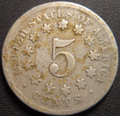 1867 Shield Nickel - No Rays Good