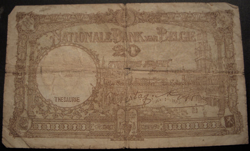 1943 20 Francs Note - Belgium