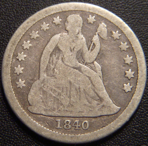 1840 Seated Dime - With Drapery Very Good +