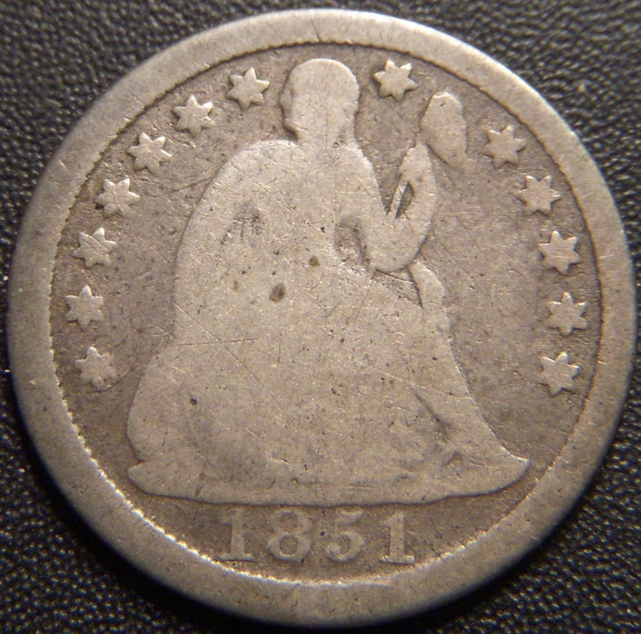 1851 Seated Dime - Good