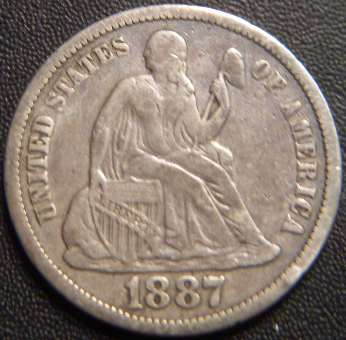 1887 Seated Dime - Very Fine